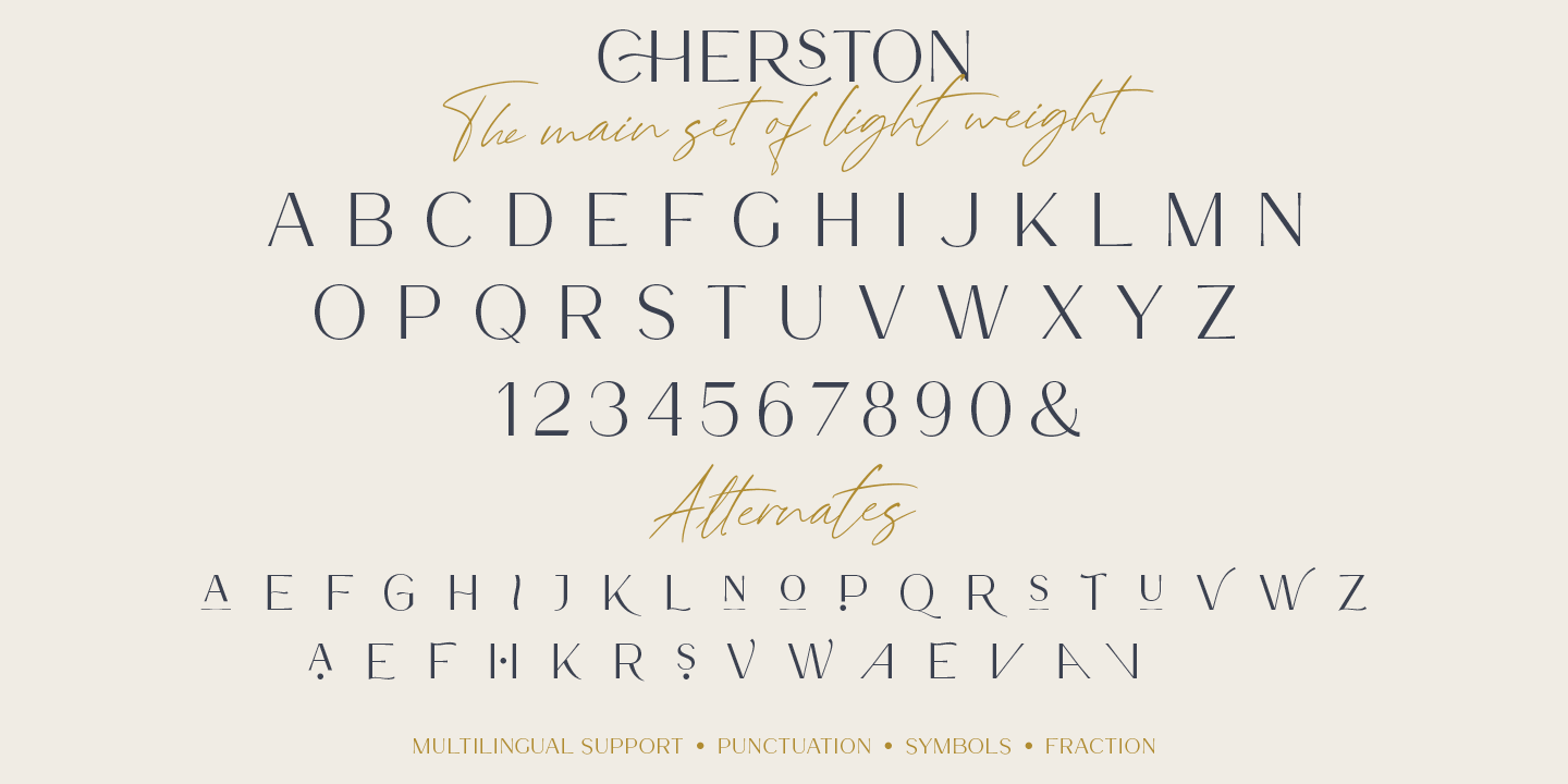 Przykład czcionki Cherston Script